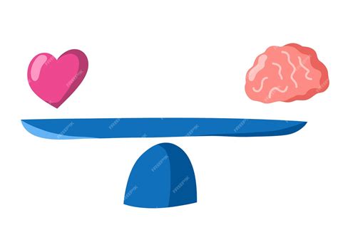 Bilancia con cuore e cervello stilizzati