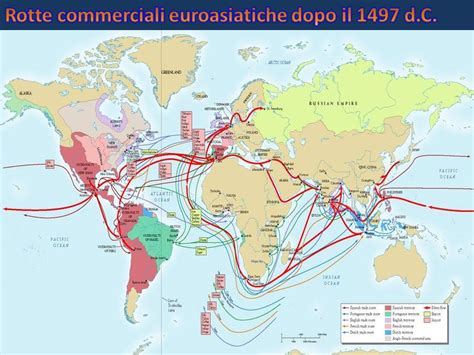 Mappa delle rotte commerciali e delle aree di produzione tessile globale
