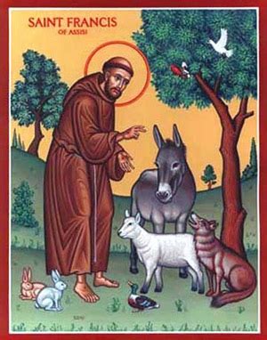 Simbolo di San Francesco d'Assisi con gli animali