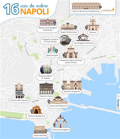 Mappa delle attrazioni di Napoli vicino all'Hotel Daytona