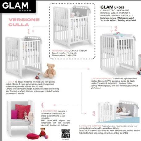 Azzurra Culla Glam in versione lettino