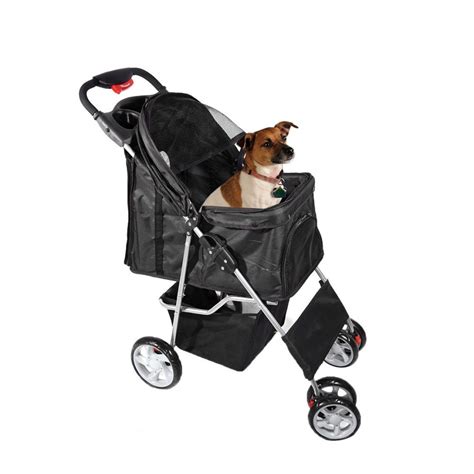 Passeggino per cani con vano portaoggetti