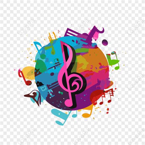Grafica animata che illustra personaggi colorati e note musicali
