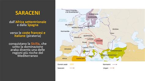 Mappa delle incursioni saracene nel Mediterraneo