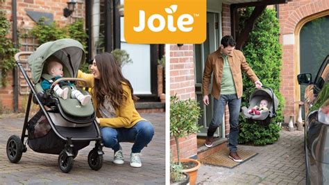 panoramica della gamma passeggini Joie in un ambiente urbano moderno