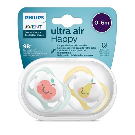 linea completa di ciucci Philips Avent su sfondo neutro