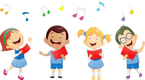 Bambini che cantano in classe