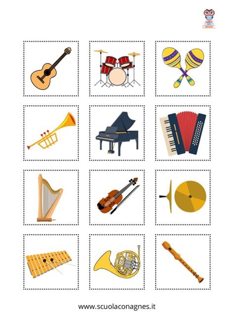 Angolo musicale per bambini con strumenti colorati
