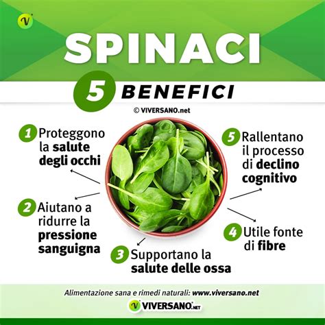 Infografica benefici nutrizionali degli spinaci per bambini