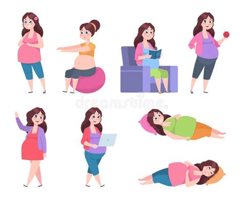 Illustrazione di una donna incinta che si riposa serena
