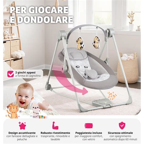 Dondolo elettrico per neonati in movimento