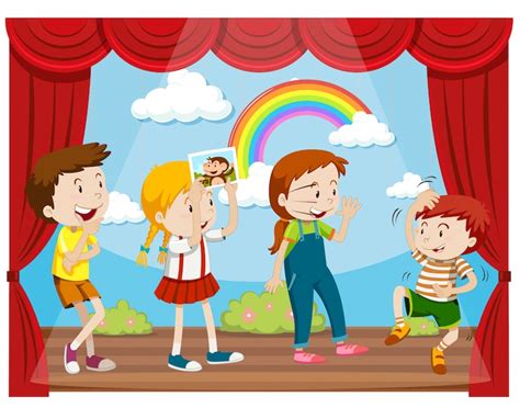 Bambini che recitano una filastrocca in cerchio in un'aula colorata
