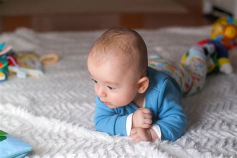 Baby on a playmat during tummy time