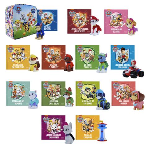 Panoramica di una collezione completa di Paw Patrol con Rex in primo piano