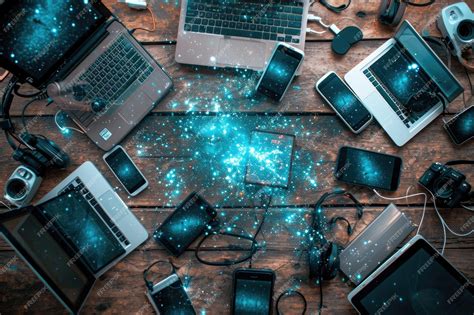 Illustrazione di un uomo che usa vari dispositivi elettronici (smartphone, laptop, microonde) con onde elettromagnetiche che lo circondano
