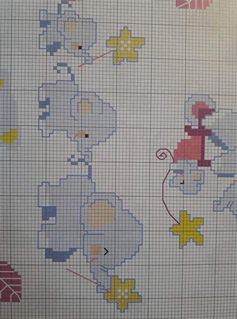 Elefantino a punto croce che fa il bagnetto: Schema