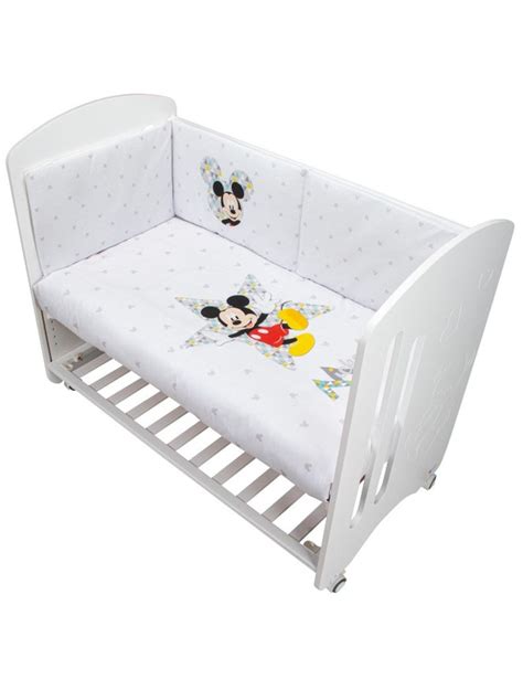 Paracolpi imbottito per lettino con fantasia Minnie Mouse