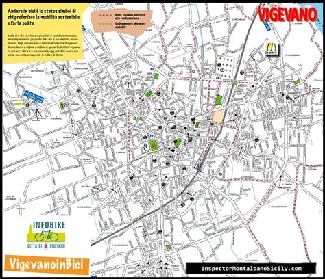 Mappa della città di Vigevano con indicazione di aree commerciali