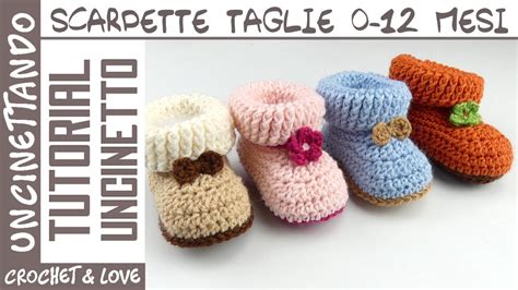 Vari modelli di scarpine all'uncinetto per neonato