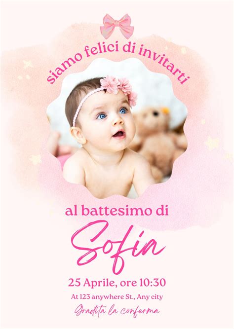 Invito battesimo con foto