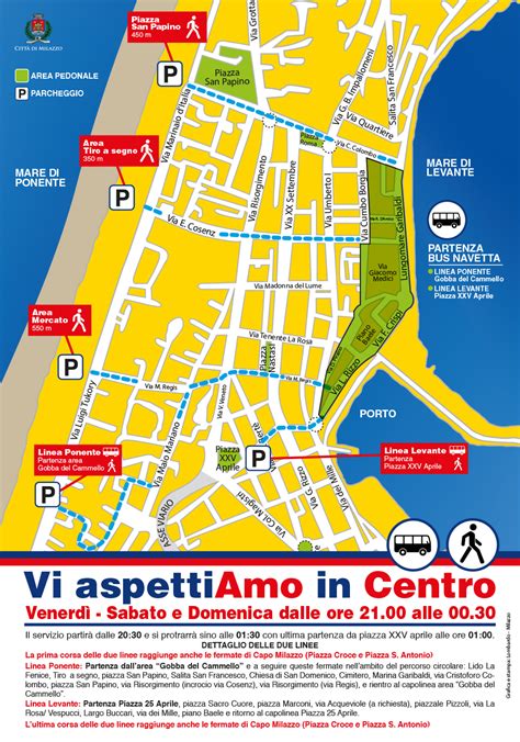 Mappa di Milazzo con indicazione della Via Marina Garibaldi
