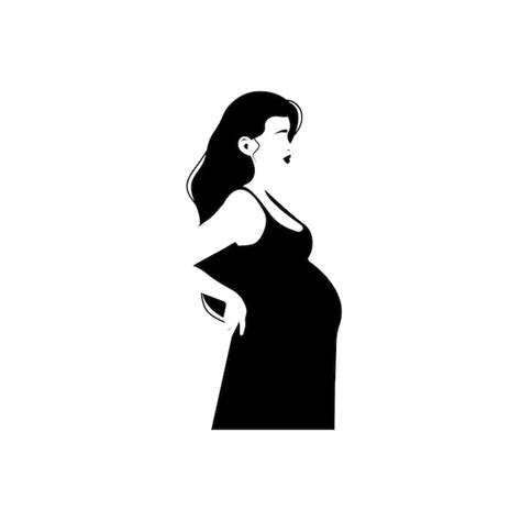 Silhouette di una donna incinta in bianco e nero su sfondo neutro