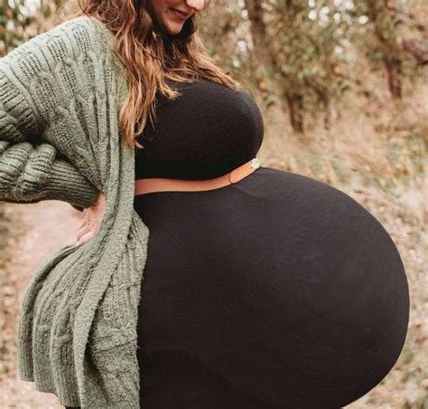 Pregnant woman with a large belly in late pregnancy