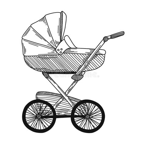 Illustrazione di un passeggino moderno e funzionale