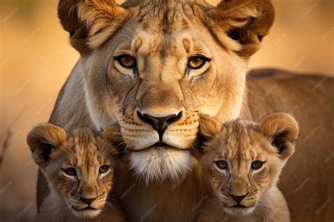 Ritratto ravvicinato di una leonessa nel suo habitat naturale