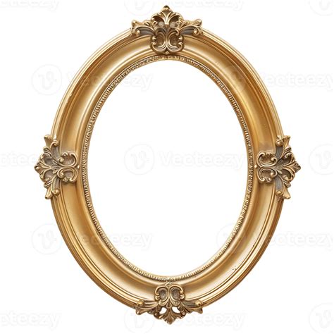 Baroque oval frame with vegetal motifs