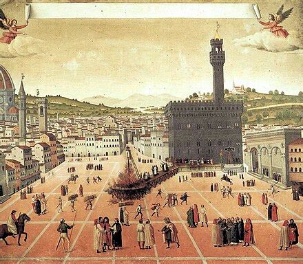 La piazza della Signoria nel 1498: lo scenario dell'esecuzione di Savonarola