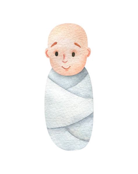 illustrazione di neonato fasciato in una copertina vicino alla mamma