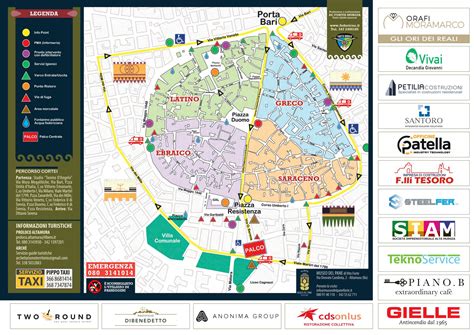 Mappa del centro urbano di Altamura con indicazione delle zone di raccolta