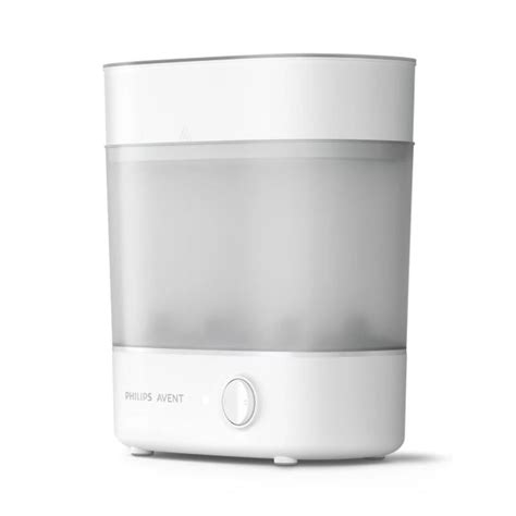 Sterilizzatore elettrico Avent aperto con biberon e ciucci all'interno