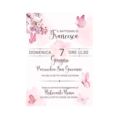 invito battesimo elegante su carta pregiata