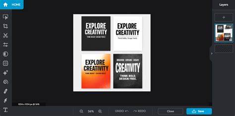 esempio di interfaccia di un editor grafico online