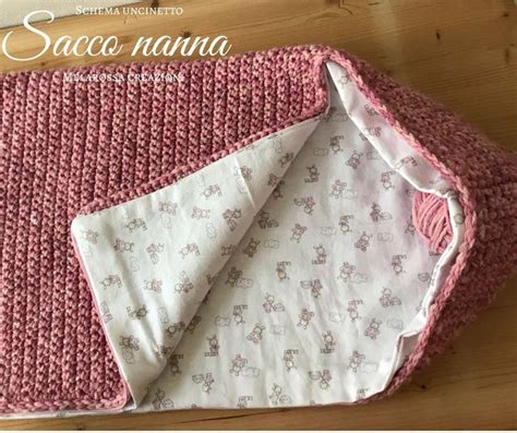 Schema di maglia per sacco nanna con indicazione dei ferri