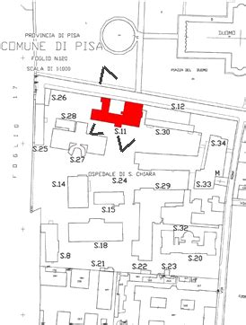 Facciata del Presidio Ospedaliero di Santa Chiara a Pisa