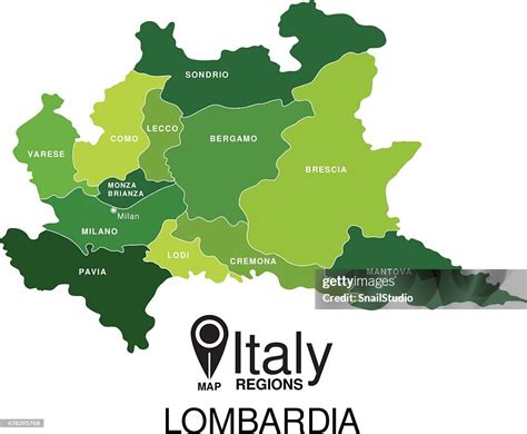 Old map of Lombardy region