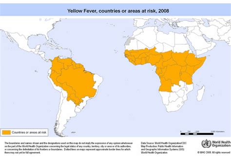 Mappa delle aree a rischio Febbre Gialla e indicazioni per i viaggiatori