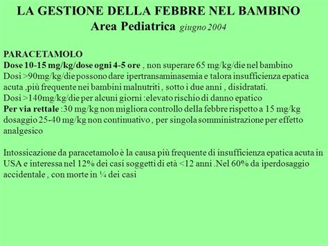 Dose paracetamolo bambino