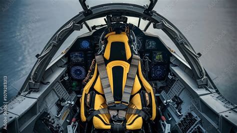 fighter jet cockpit with ejection seat