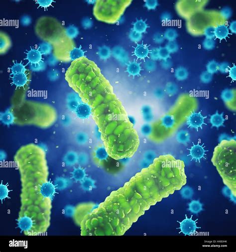 Illustrazione di batteri e virus che causano gastroenterite