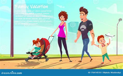 Illustrazione concettuale di una famiglia che sceglie un passeggino