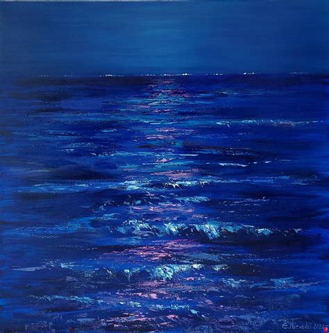 Dettaglio artistico di onde del mare di notte, richiamo al regno vicino al mare del testo
