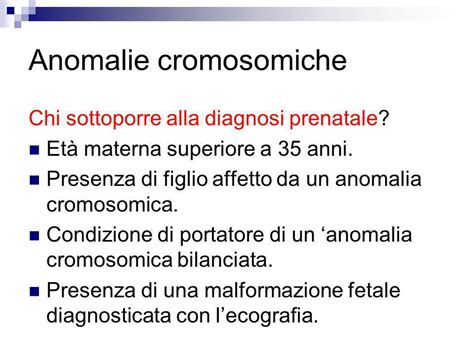 Rischio di anomalie cromosomiche con l'età materna