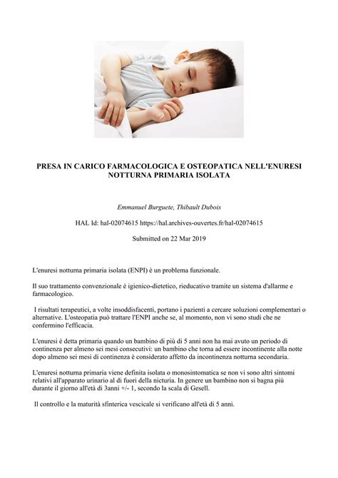 Confezione di un farmaco per l'enuresi notturna
