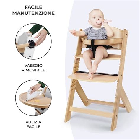 schema dimensionale del seggiolone Kinderkraft Enock con tutte le misure indicate