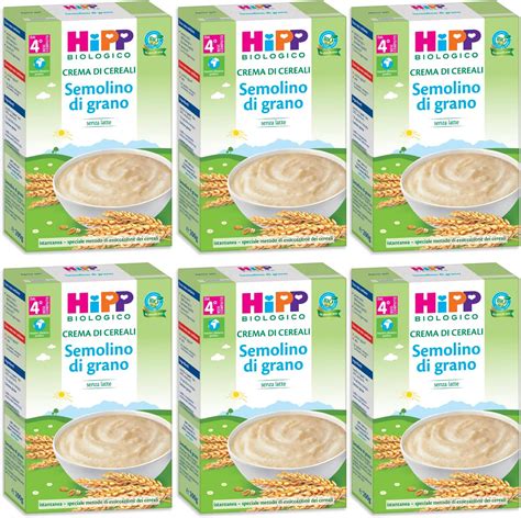 Vari tipi di creme di cereali per neonati