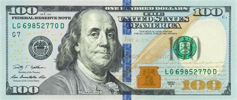 Illustrazione di Benjamin Franklin sulla banconota da 100 dollari